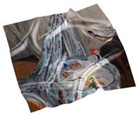 Foulard carré en soie occidentale 90x90 personnalisé pour l'été, motif photo mère et bébé, châle ethnique doux pour la peau, 100% soie pour la tête et le cou