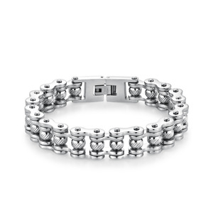 Pulsera de Cadena de Bicicleta Moderna, Estilo Punk Rock Motero, de Acero Inoxidable, Joyería para Hombre - Product Image 5