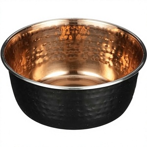 Handmade Hammered Copper Serving Bowl Black Exterior Polished Interior Vintage Style Food Serving Bowl for Dining Table offer - Product Image 1