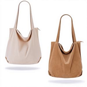 <strong>KALIDI</strong> FANCY FOREST Corduroy Tote <strong>Bag</strong> for Women Two Packs Large Shoulder Hobo Handbag Zipper Closure - Product Image 3