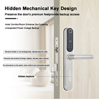 Serrure de porte intelligente à cylindre avec lecteur d'empreintes digitales, en acier inoxydable 304, application Tuya, entrée sans clé