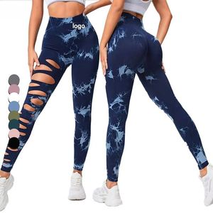 Nouvelle Arrivée 2026 – Leggings de Yoga Tie-Dye Taille Haute Effet Push-Up avec Découpes Latérales Sans Coutures pour Femmes - Product Image 1