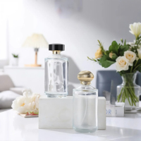 Grande bouteille de parfum rechargeable Bouteille de parfum ronde oblique 30ml 50ml 100ml 250ml Bouteille de parfum en verre vide avec couvercle