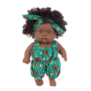 Vente en gros Poupée africaine noire de 8 pouces, Poupée mignonne tie-dye, Poupée apaisante, Poupée Reborn en vinyle, Jouet pour enfants - Product Image 5