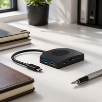 USB-C 8-in-1 Docking Hub PD3.0 USB 3.0 Perangkat Pengambilan Video Input Audio untuk Siaran Langsung