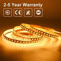 Lampu strip LED 12V 120LEDs/M kustom IP20, strip lampu smd 3014 putih hangat untuk dalam ruangan