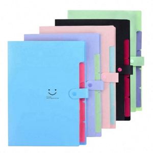 Lot de dossiers extensibles, organiseur de documents en accordéon, dossier en plastique pour papier A4, dossier extensible à 5 poches - Product Image 1