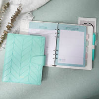 Cahier de notes A5 rechargeable couverture de planificateur A6 budget en cuir PU organisateur d'argent 6 trous Journal carnet de notes 6 anneaux classeur