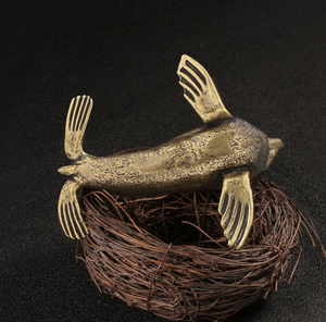 アンティークスタイル真鍮アシカオーナメント海洋生物モデル展示イルカ工芸品ギフト & 収集品 - Product Image 6