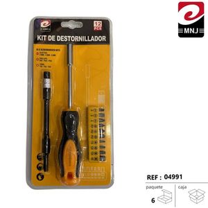 Kit Cacciaviti 12 Pezzi con Punte e Impugnatura per Uso Domestico - Product Image 2
