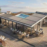 Hochfeste 6063-T6 Aluminium-Pergola mit Korrosionsbeständiger Beschichtung, Motorisiertes Lamellendach für Strandhaus-Pavillon