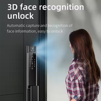 Empreintes digitales cachées paume veine 6068 cylindre automatique serrure intelligente 3D reconnaissance faciale porte en aluminium serrure sans clé