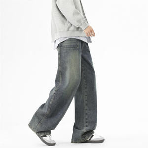 Pantalones Vaqueros de Hombre Más Vendidos, Personalizables, de Tiro Medio, con Degradado Sólido, Estilo Retro, Rotos, Rectos, Lavados, de Mezclilla, Casuales, a la Moda, ODM - Product Image 4