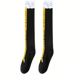 Novelty Chicken Leg Long <b>Socks</b>, Thin Breathable Chicken Claw Stockings, Slimming High Tube <b>Socks</b> For Women, Casual Sports - Product Image 3