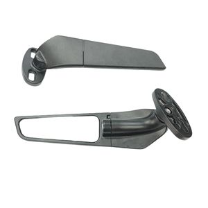 Rearview Mirror With <b>Wing</b> Set <b>Black</b> Plastic Flat Lens For Street Motorcycle Retrofit Upgrade SX 092 - Product Image 3