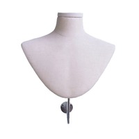 Buste de mannequin en lin pour bijoux, à fixer au mur ou sur un support de table, pour la présentation de colliers pour femmes