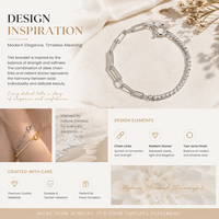 Bracelet tennis fait main en argent sterling 925 avec chaîne trombone en zircon cubique et fermoir à bascule, bijoux Y2K pour mariages, anniversaires et fêtes