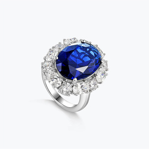 Anillo <span class=keywords><strong>de</strong></span> Plata <span class=keywords><strong>de</strong></span> Ley S925 con Zafiro Azul Real Sintético <span class=keywords><strong>de</strong></span> Primera Calidad, Estilo Misterioso y Moderno para Mujer, <span class=keywords><strong>de</strong></span> MuShan Jewelry - Product Image 2