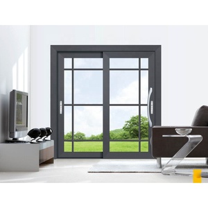 Puertas corredizas de aleación de aluminio de alta calidad, puertas corredizas de vidrio Low-E de <span class=keywords><strong>doble</strong></span> acristalamiento con aislamiento de aluminio para patio <span class=keywords><strong>exterior</strong></span> - Product Image 1