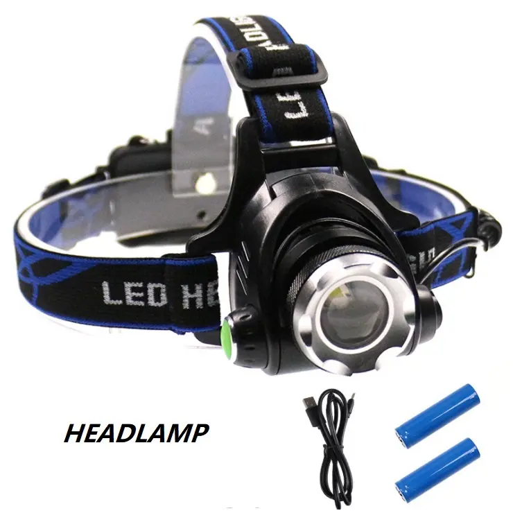 Factory Supplier Ultra Bright Rechargeable T6 Head lamp Multifunction Led lighting Torch Cheap Moving Headlamp