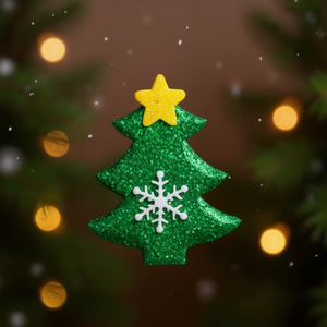 Ornement de sapin de Noël Ilan 7x9mm vert avec étoile et flocon de neige pour décoration de fêtes - Product Image 2