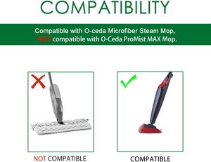 Panni Riutilizzabili per <span class=keywords><strong>Scopa</strong></span> <span class=keywords><strong>a</strong></span> <span class=keywords><strong>Vapore</strong></span>, Compatibili con <span class=keywords><strong>Vileda</strong></span> 100 Hot Spray e Steam Mop, Testine di Ricambio in Microfibra - Product Image 2