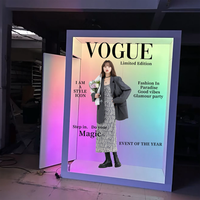 Boîte photo personnalisée pour événements extérieurs, style magazine Vogue, avec éclairage LED RGB à 360 degrés, en PVC, pour arrière-plan de stand photo