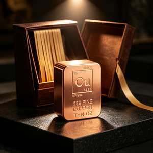 10 OZ Copper Bullion Bar Cu Engraved Copper Block Metal <b>Paperweight</b> Collectible Craft - Product Image 5