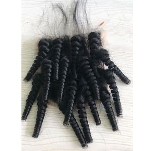 Perruque pour femme 8-20 pouces, Afro Kinky Curly, Double Drawn, Trame plate, Remy Funmi Spring Curl, noire, permable et colorable, effet rebondissant - Product Image 4