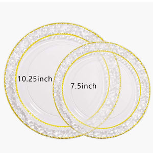 7.5 10.5 Inci Pernikahan Bening Grosir Pelat Pengisi Daya Manik-manik Perak Pelat Plastik Emas - Product Image 5