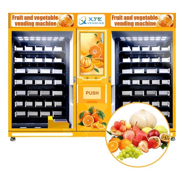 XYZ Custom Self Service 32-inch Touchscreen Refrigerated Salad Vegetable Fruit Egg Vending Machine SDK Cloud-Based Management