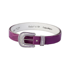 Ceinture carrée à boucle en strass de la marque Z, 3,8x105 cm, en cuir PU, ceinture de mariage tendance - Product Image 1