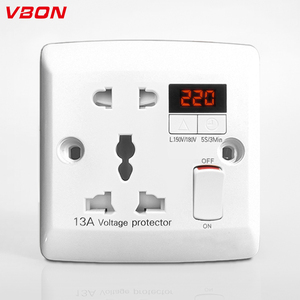 Interruptor de Pared con Pantalla Digital de 2 y 3 Pines, <span class=keywords><strong>Panel</strong></span> de <span class=keywords><strong>Control</strong></span> con Enchufe de 5 Pines, Elegante, Voltaje de 250V CA, Doble Protector - Product Image 1