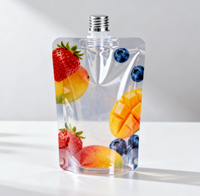 Pochette à bec verseur personnalisée en PET/PE de qualité alimentaire pour jus liquide, emballage souple anti-fuite avec bouchon à vis