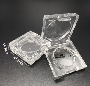 Caja de sombra de ojos transparente cuadrada de lujo, estuche de cosméticos en <span class=keywords><strong>polvo</strong></span> <span class=keywords><strong>compacto</strong></span> transparente de alta calidad, Pan de aluminio, herramienta de maquillaje de etiqueta privada - Product Image 5