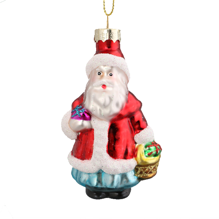 Лидер продаж, подвесные стеклянные украшения ручной работы для рождественской елки, подарочные украшения, Санта-Клаус