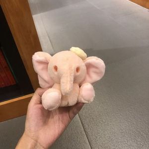 Kawaii Big Ear Elephant Plush Keychain Cute Blue Angel Halo Animal Toy Keyring Silver Clasp Pendant Couples Bag Charm Gift - Product Image 2