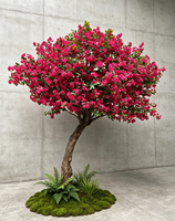 Pohon Bougainvillea Buatan Besar dalam Pot, Pohon Bunga Palsu Kustom untuk Dekorasi Lanskap Hotel, Toko, Dalam dan Luar Ruangan