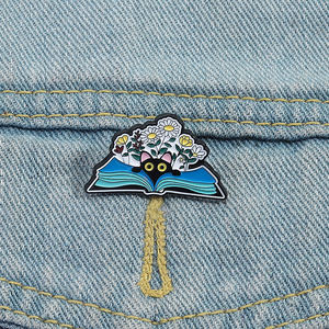Lucu kucing putih minum kopi Enamel Pin nyaman buku kekasih hewan bros kerah lencana hadiah perhiasan grosir - Product Image 1