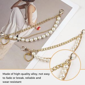 Cadenas de perlas doradas para zapatos, dijes para botas, cadenas de joyería para cordones de zapatos, dijes para bolsos, accesorios punk para zapatos para mujer y niña - Product Image 3