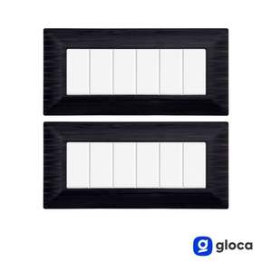 ชุดปลั๊กไฟตั้งโต๊ะโกลก้า 6 ช่อง พลาสติกสีดำซาติน 2 ชิ้น สำหรับใช้ในบ้าน - Product Image 3