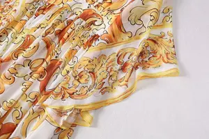 Abito lungo elegante primavera primavera nuovo Fashion Design da donna in <span class=keywords><strong>Chiffon</strong></span> stampa Vintage <span class=keywords><strong>giallo</strong></span> stampa senza schienale - Product Image 5