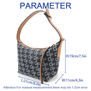Bolso de hombro informal de mezclilla para mujer, bolso de mano con patrón de moda, bolso de gran capacidad con cremallera - Product Image 6