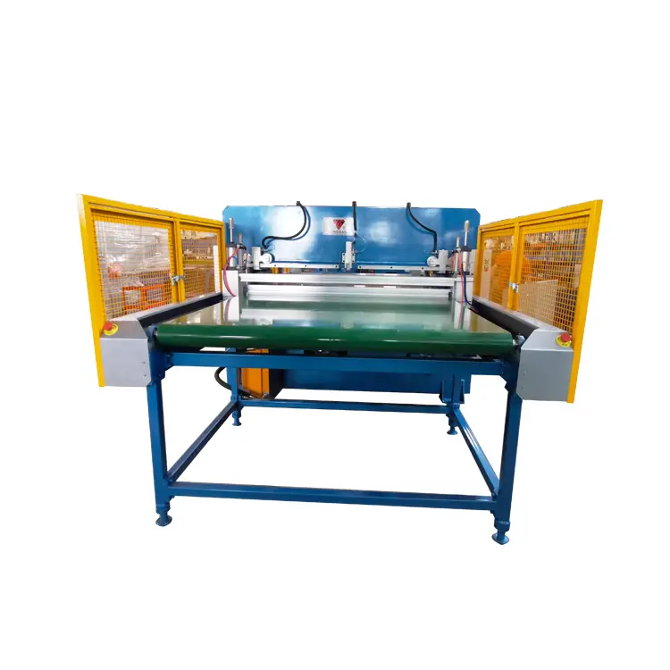 100 Ton Automatische Hydraulische Vier Kolom Roll Riem Voeden Lederen Pu Auto Vliegtuig Seat Cover Snijden Persmachine