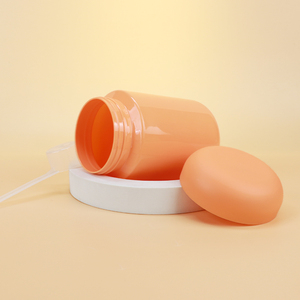 Customized Orange PET <b>Plastic</b> Protein Supplement Storage Container Empty <b>Jars</b> for Protein Powder Packaging with Screw Cap - Product Image 1