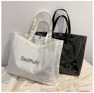 Sacs de shopping personnalisés en toile de coton avec logo imprimé, réutilisables, écologiques, mini sacs de plage en toile - Product Image 5