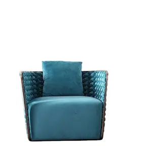 Metalen Dineren Luxe Accent Fauteuil Chaise Lounge Moderne Arm Bank Stoel Huis Meubilair Woonkamer Vrijetijdsstoel