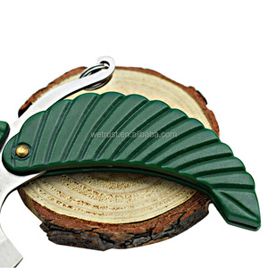 Mini couteau de camping pliant en forme de feuille verte de poche - Product Image 4