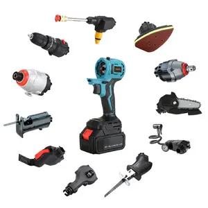 21V Varied Speed Electric Cordless Power Tools Multi Bit Drill Wrenches Reciprocating Saw Combo Kit Tool Set Box