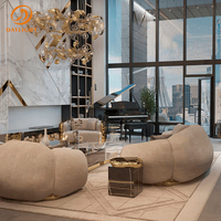 Luxuriöses Design Europäischer Stil Hochwertiges Nubukleder 1-2-3-Sitzer Sofa-Set Möbel Wohnzimmer